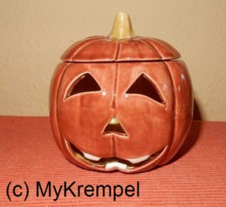Kürbis Dose klein ausgeschnitten braun