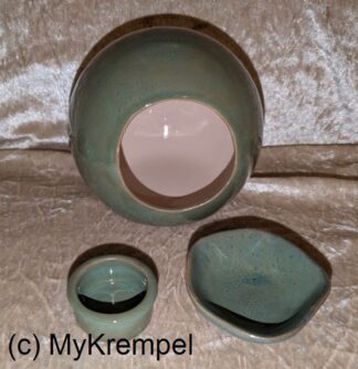 Set Kugel 15 cm, Napf-Set Spezialglasur grün