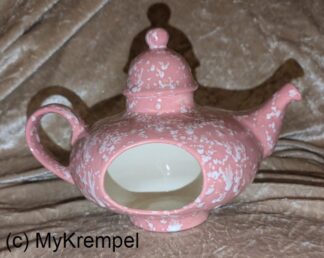 Versteck Teekanne mit hohem Deckel Wunderlampe rosa Kristallglasur