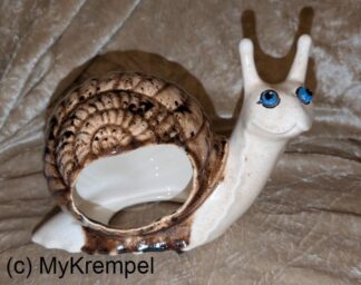 Versteck - Hübsche Schnecke beige Sprenkel und braun Kristallglasur